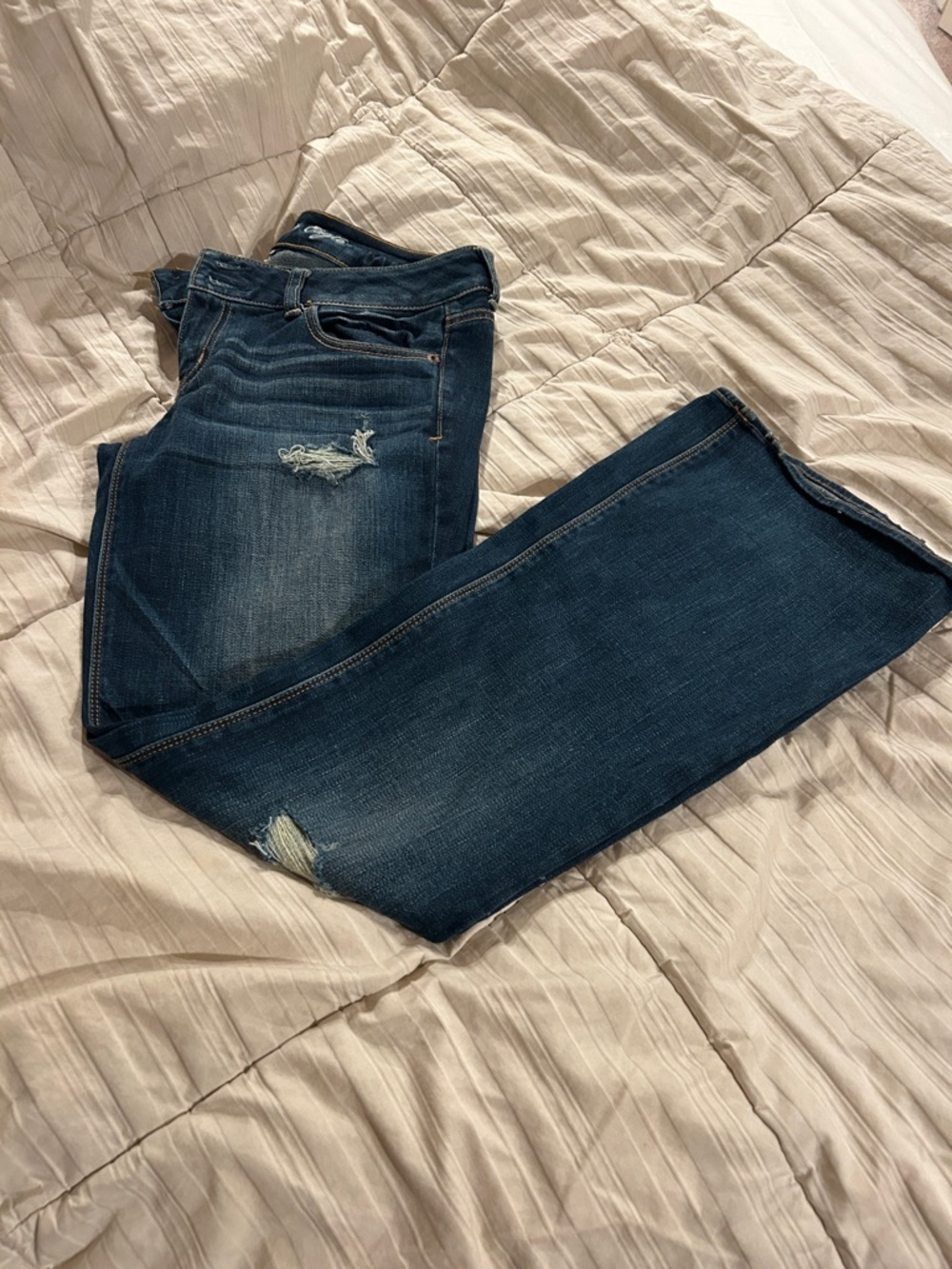 Dark wash distressed artist Jean American Eagle